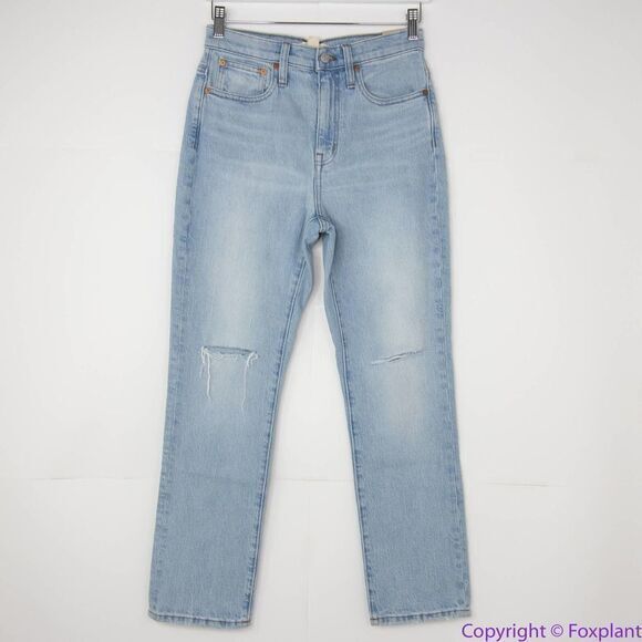 NEW Madewell High-Rise Slim Crop Boyjean in Dumas Wash: Ripped Edition, 25 - Picture 3 of 16